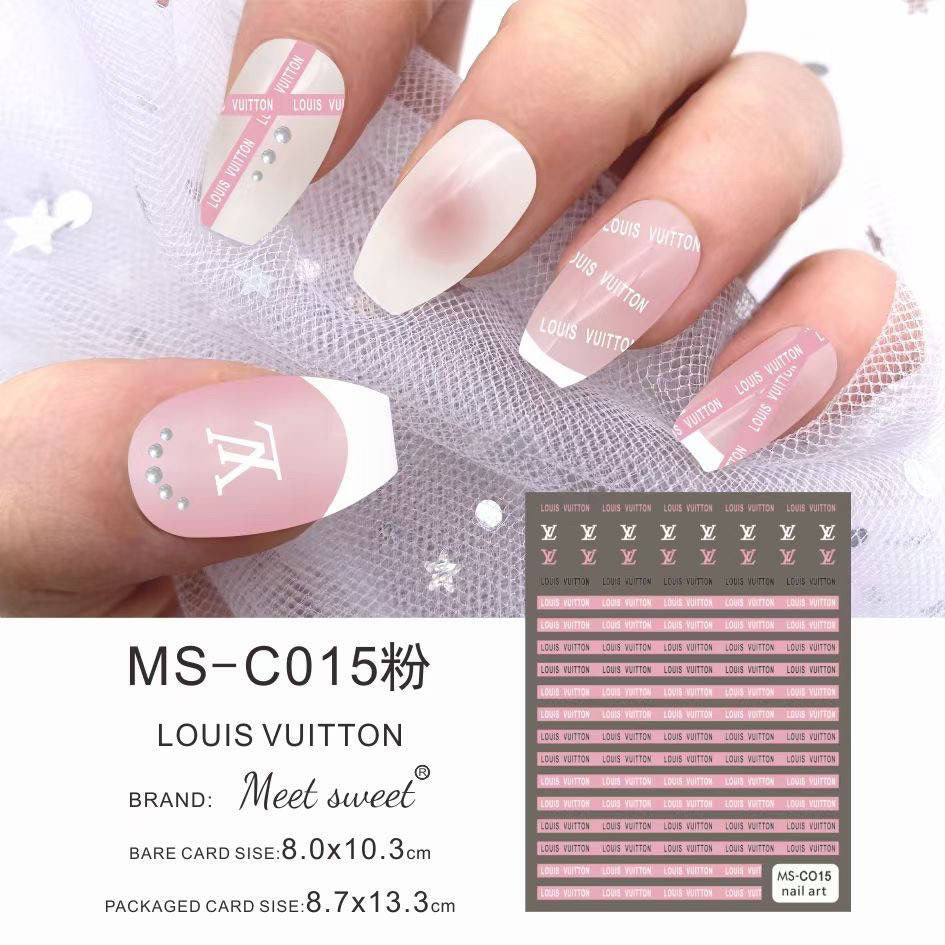 Louis Vuitton Silver Nail Art Stickers