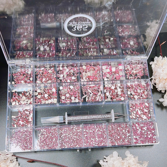 Light Rose - Rhinestones Box - 9340pcs