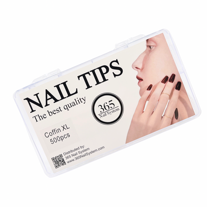 Clear Coffin XL - Non C-Curve Nail Tips (500pcs)