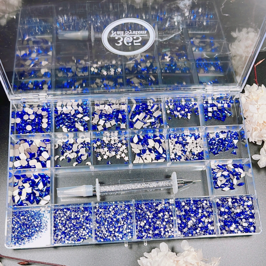 Sapphire Blue - Rhinestones Box - 9340pcs