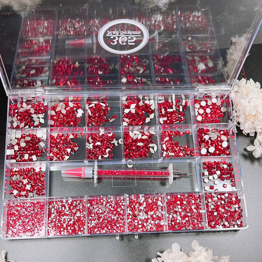 Siam Red - Rhinestones Box - 9340pcs