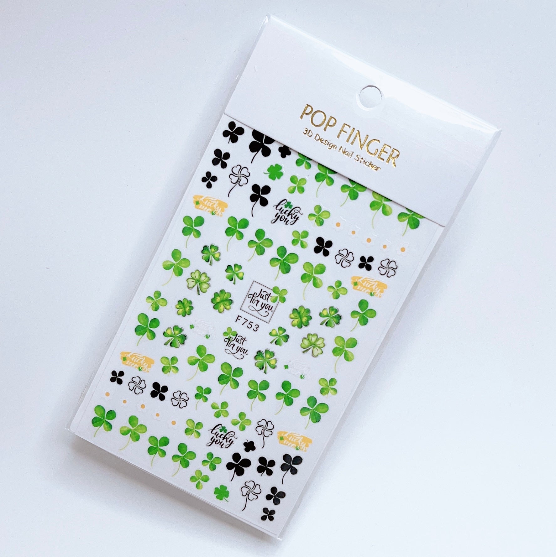 Leaf - Clover - St. Patrick / Sticker / Green - Black - #215