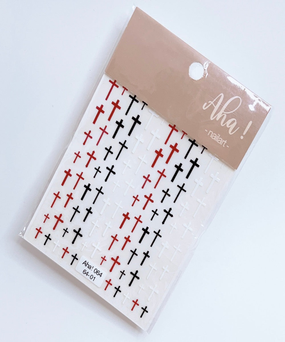 Cross / Sticker / Black - Red - White - #272