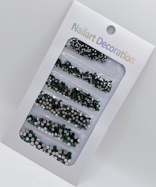 Emerald Green - Rhinestones 6 Size ( 1440 pcs )