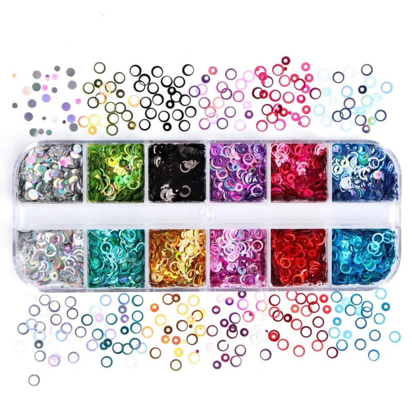 Round Sequins - Nail Art - 12 Grids