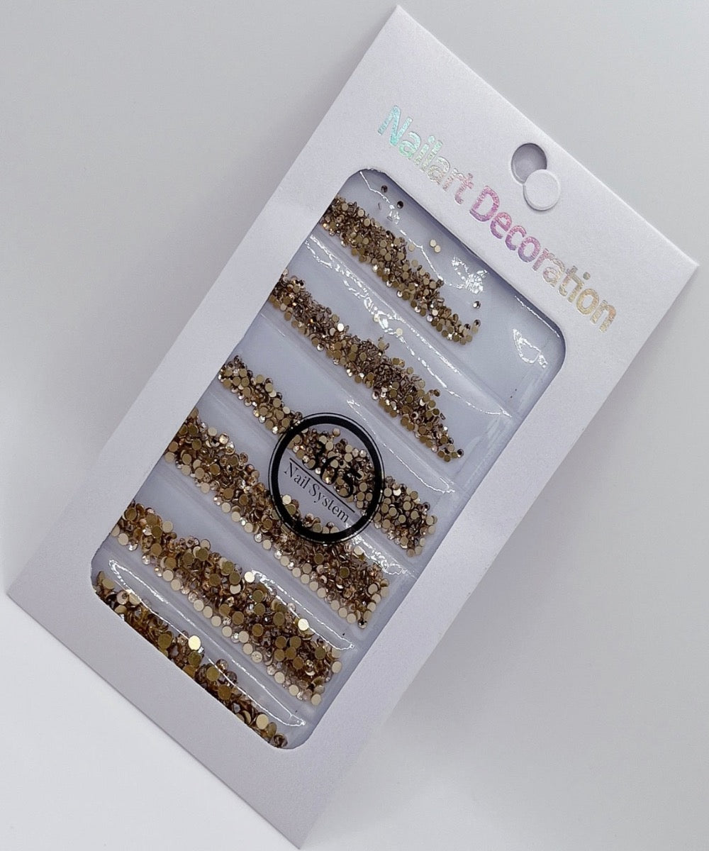 Champagne Gold- Rhinestones 6 Size ( 1440 pcs )